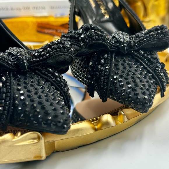 🆕 KURT GEIGER LONDON 🧿 NWOT Belgravia Bow Crystal Slingback Heels - Sz 37 - Picture 11 of 16